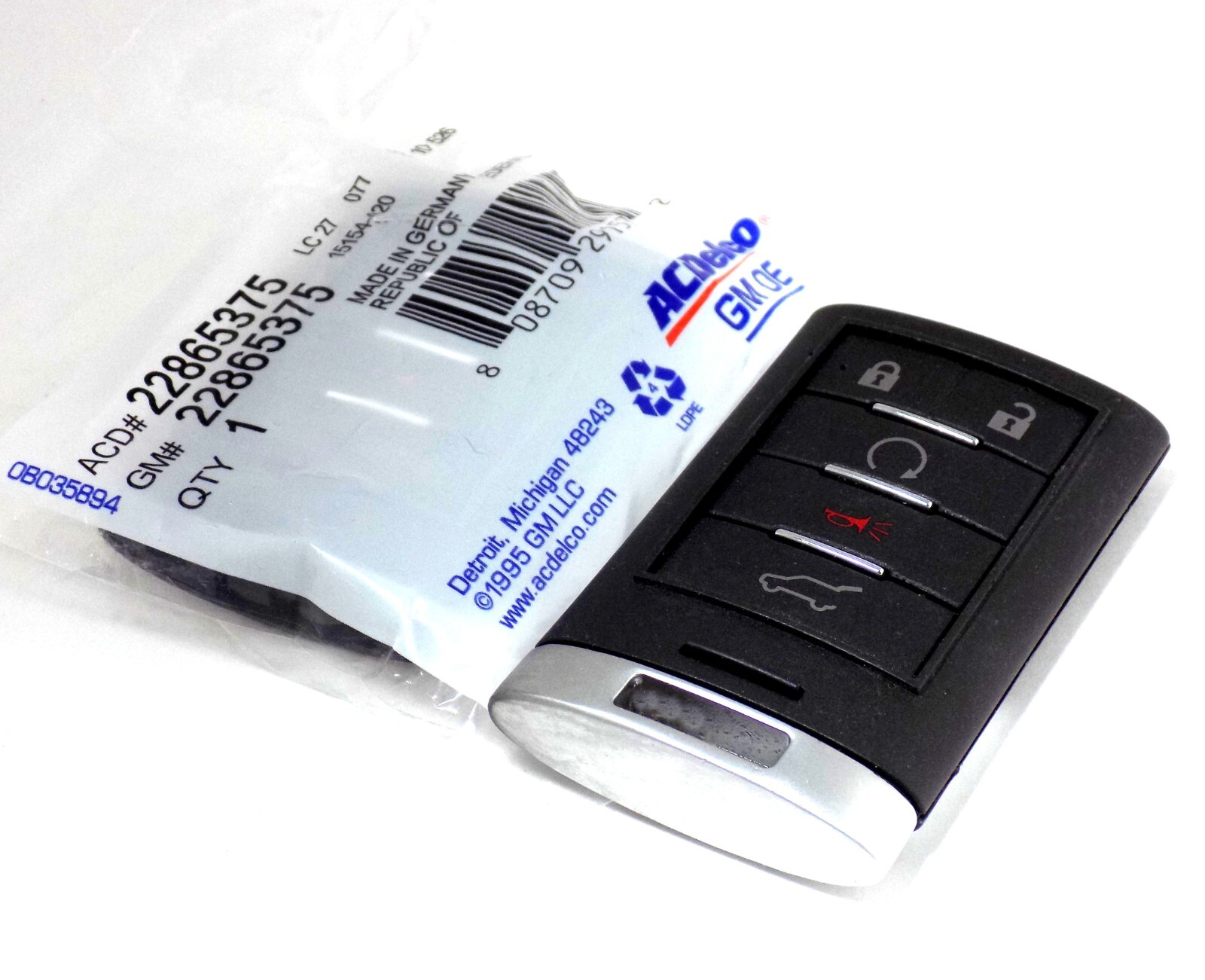 NEW SEALED OEM 2010 - 2014 CADILLAC SRX REMOTE START SMART KEY FOB 22865375