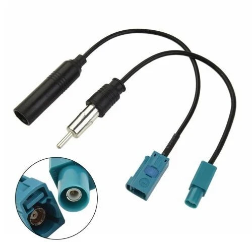 2x Car Stereo FM AM Radio Antenna Adapter Cable Fakra Z To DIN Replace Accessory