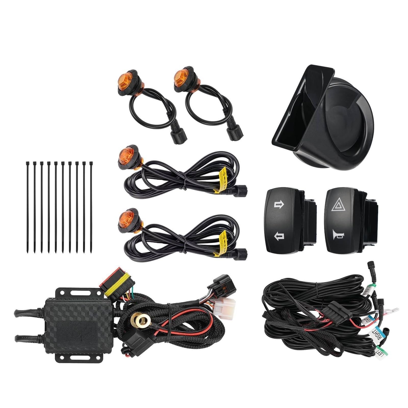 Universal UTV Turn Signal Kit with 110d Horn, Plug & Play Blinker, Street Legal Universal UTV Turn Signal Kit with 110d Horn, Plug & Play Blinker, Street Legal