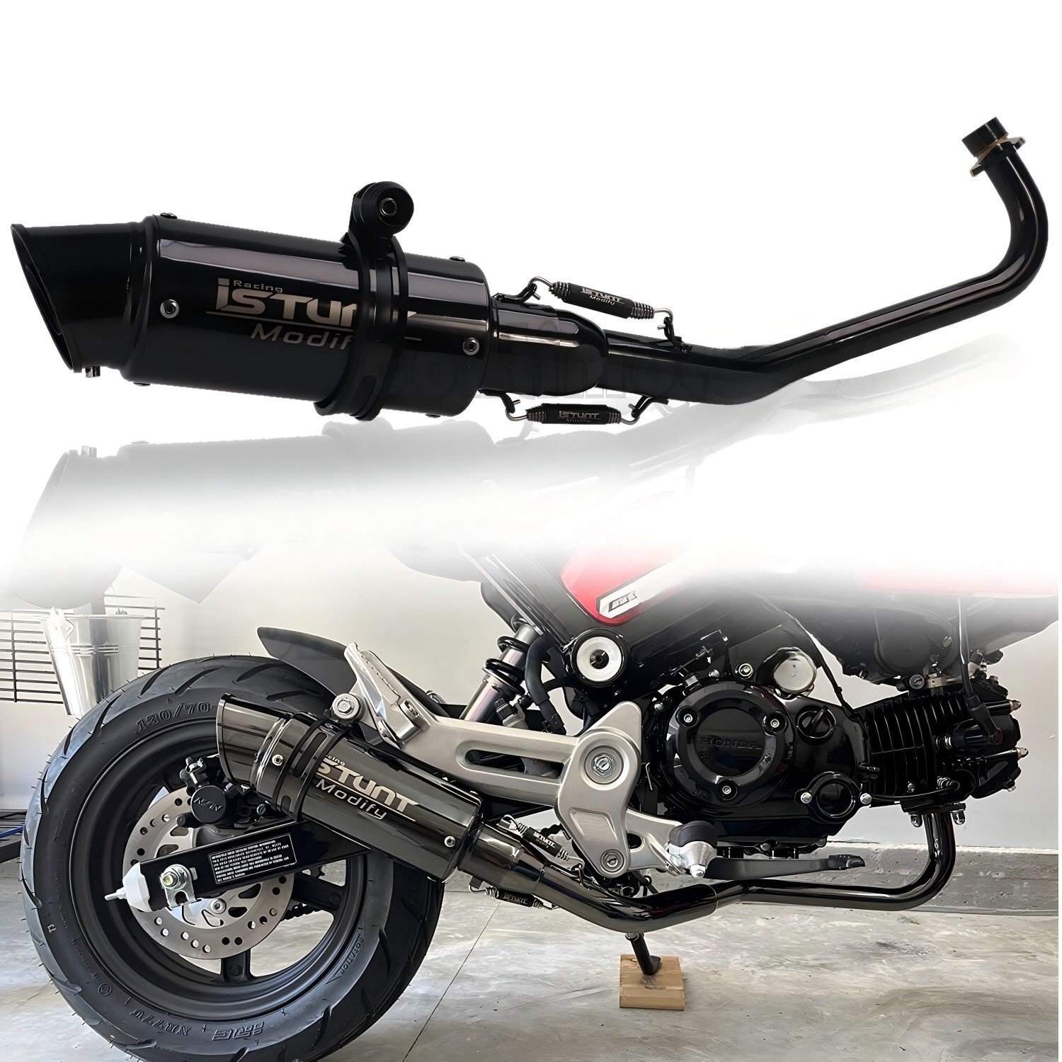 Exhaust System Header Muffler Pipe Low Mount For Honda Grom MSX125 2013-2023