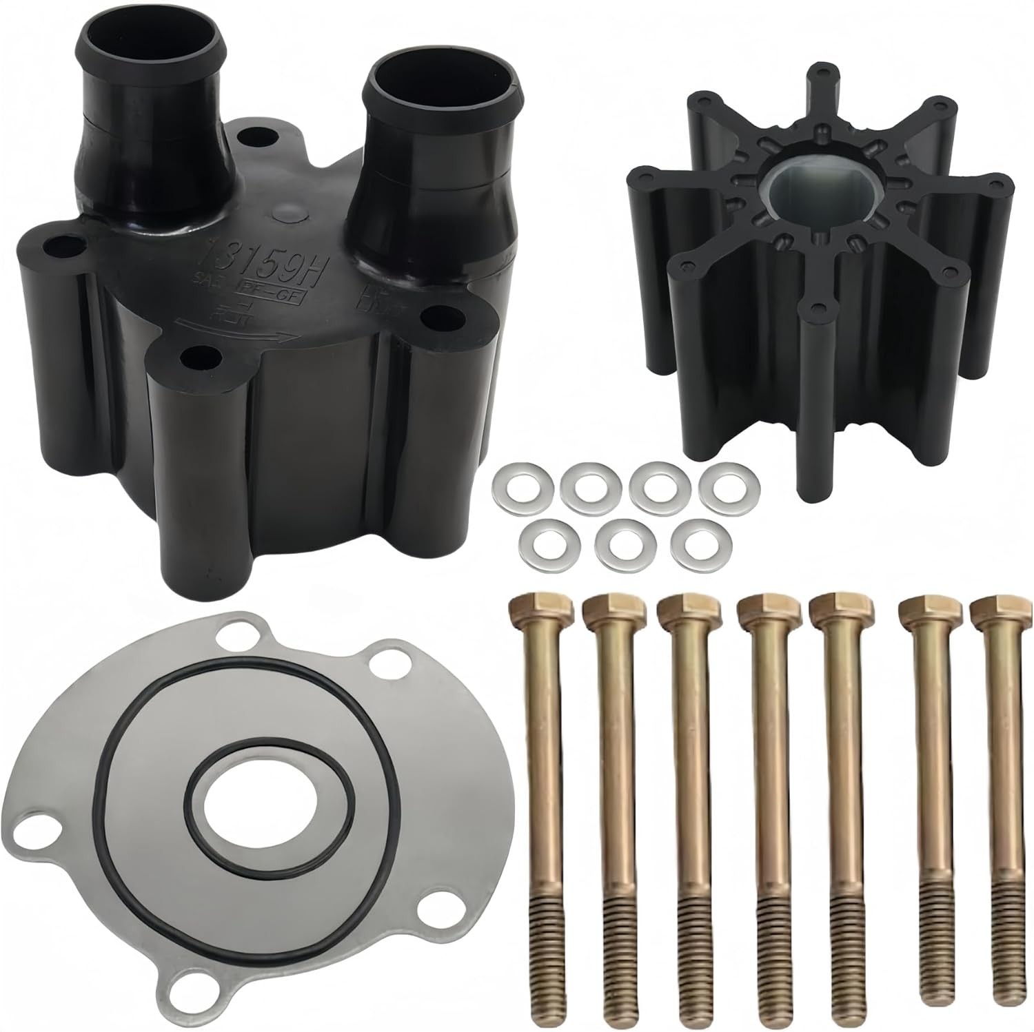 For Mercury Quicksilver MerCruiser 46-807151A14 Sea Water Pump Impeller Kit Body For Mercury Quicksilver MerCruiser 46-807151A14 Sea Water Pump Impeller Kit Body