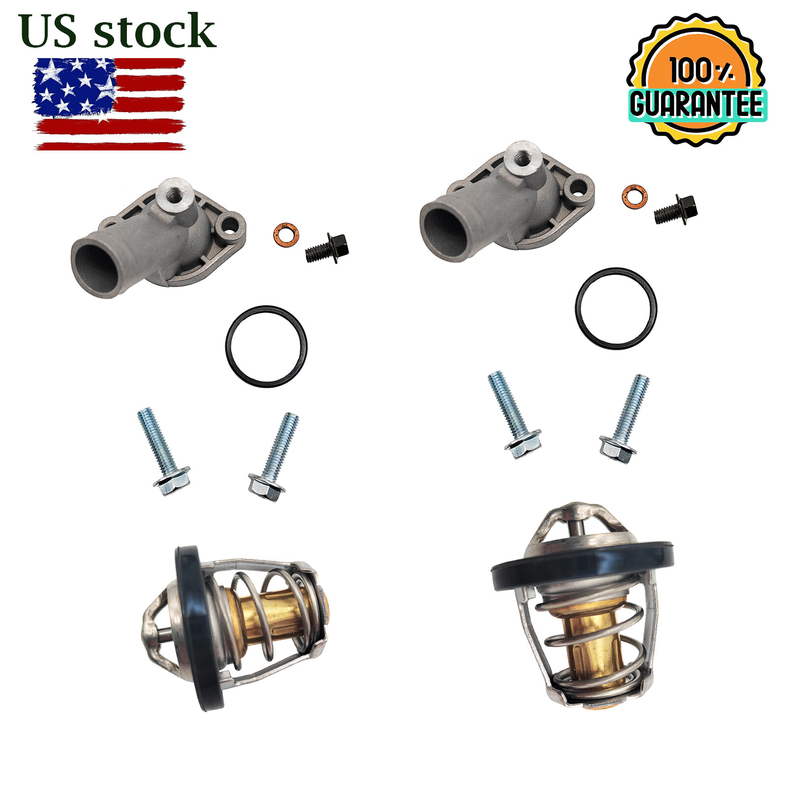 2 PCS Thermostat V-twin ALUMINUM Cover For Can-Am Bombardier Commander 800 1000 