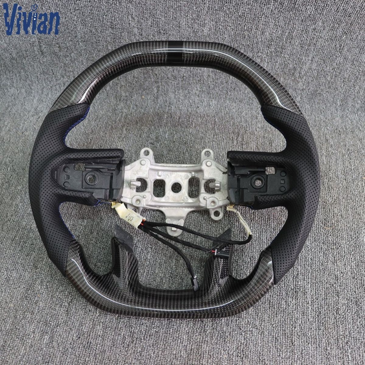 Flat Top Carbon Fiber Steering Wheel w/Heated Fits RAM 1500 2500 3500 19-24