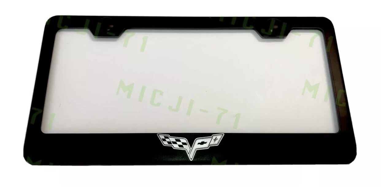 Laser Engraved Etched Corvette Stainless Steel License Plate Frame