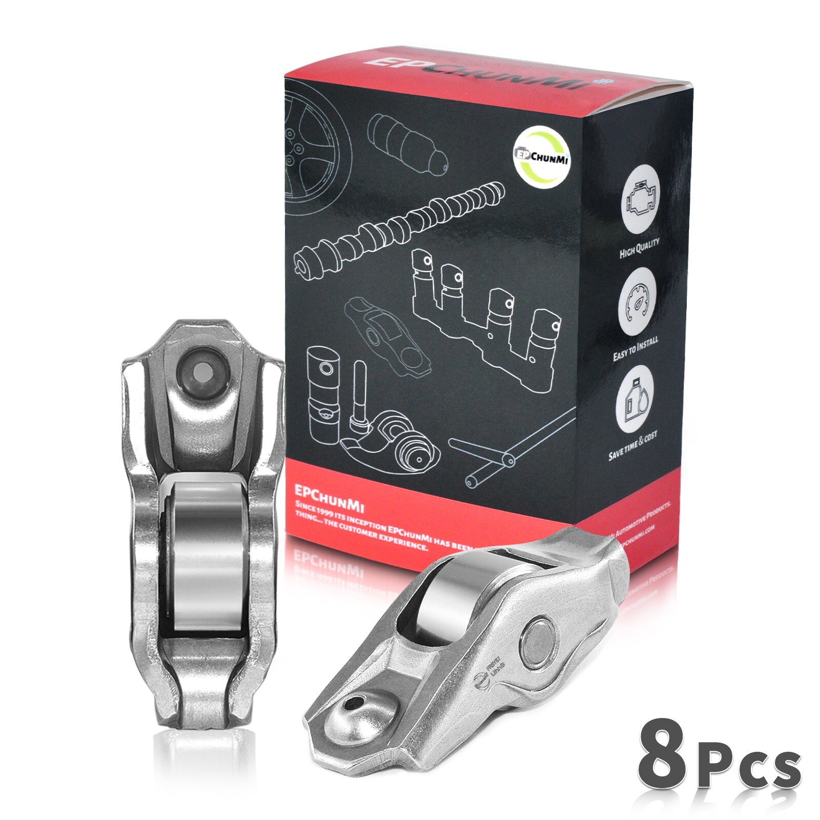 EPChunMi 8Pcs Rocker Arms Kit Replaces MR-929 8AE-6564-AA for Ford 4.6 5.4 6.8L