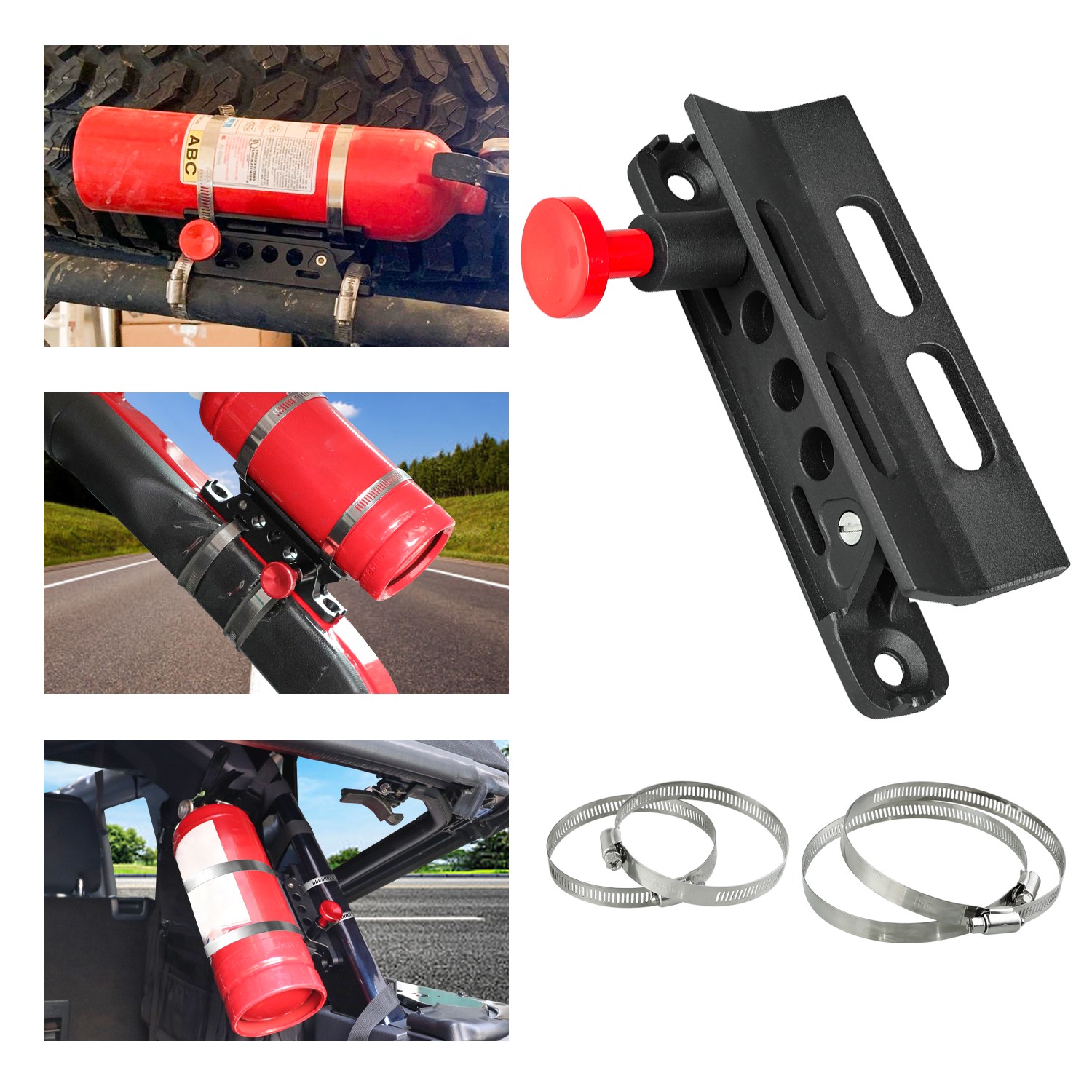 Quick Release Fire Extinguisher Mount Bracket Adjustable Holder For Jeep UTV ATV