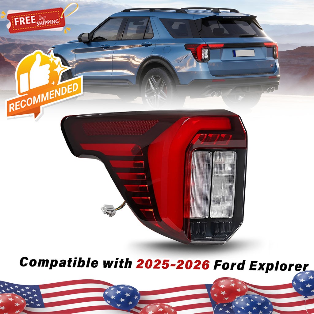 Left Side Tail Light Outer w/Bulbs RB5Z-13405-A For 2025-2026 Ford Explorer LED Left Side Tail Light Outer w/Bulbs RB5Z-13405-A For 2025-2026 Ford Explorer LED