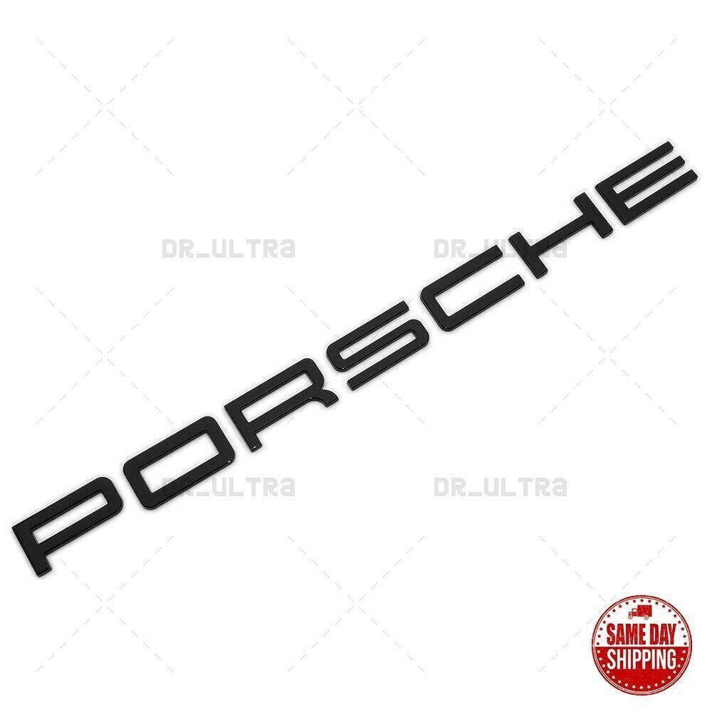 Gloss Black PORSCHE Letters Rear Badge Emblem Look Deck lid 911 Carrera 20-23