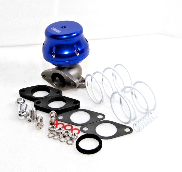 EMUSA Uniersal 35/38MM Adjustable External Wastegate 2-Bolt BLUE ANODIZED EMUSA Uniersal 35/38MM Adjustable External Wastegate 2-Bolt BLUE ANODIZED