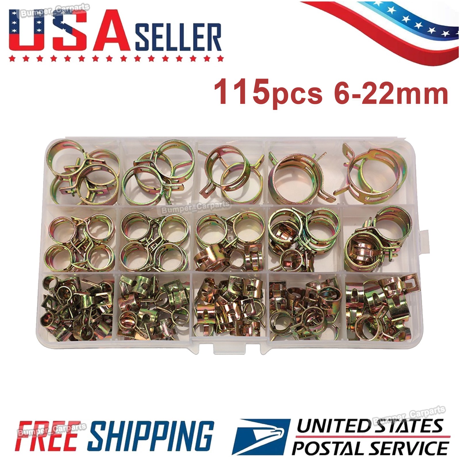 115PCS Spring Clips Fuel Water Line Hose Pipe Air Tube Clamps 6-22mm/Clamp Plier