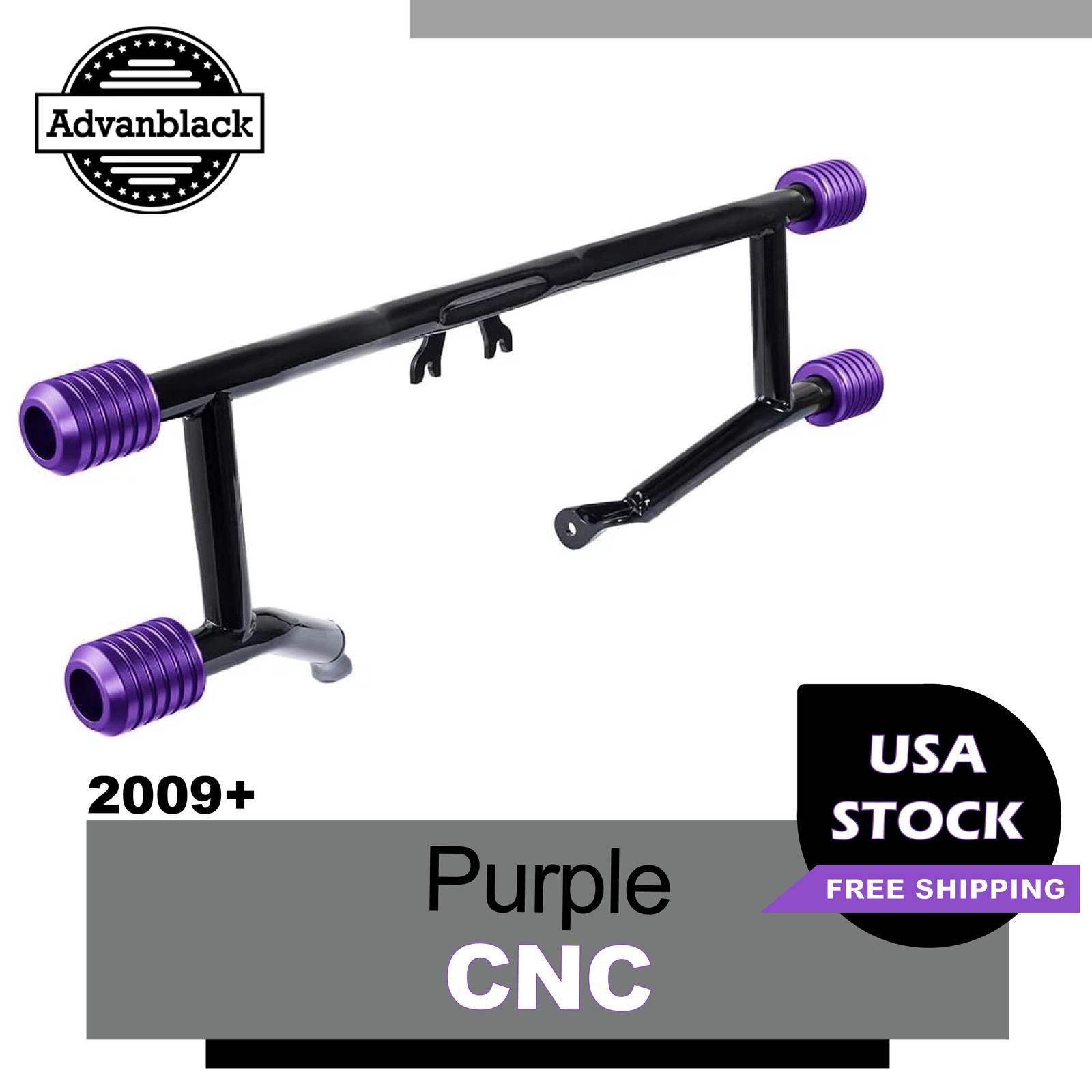 Purple CNC ProTek Front High Way Peg Two Step Crash Bar Fits Harley Touring 09+