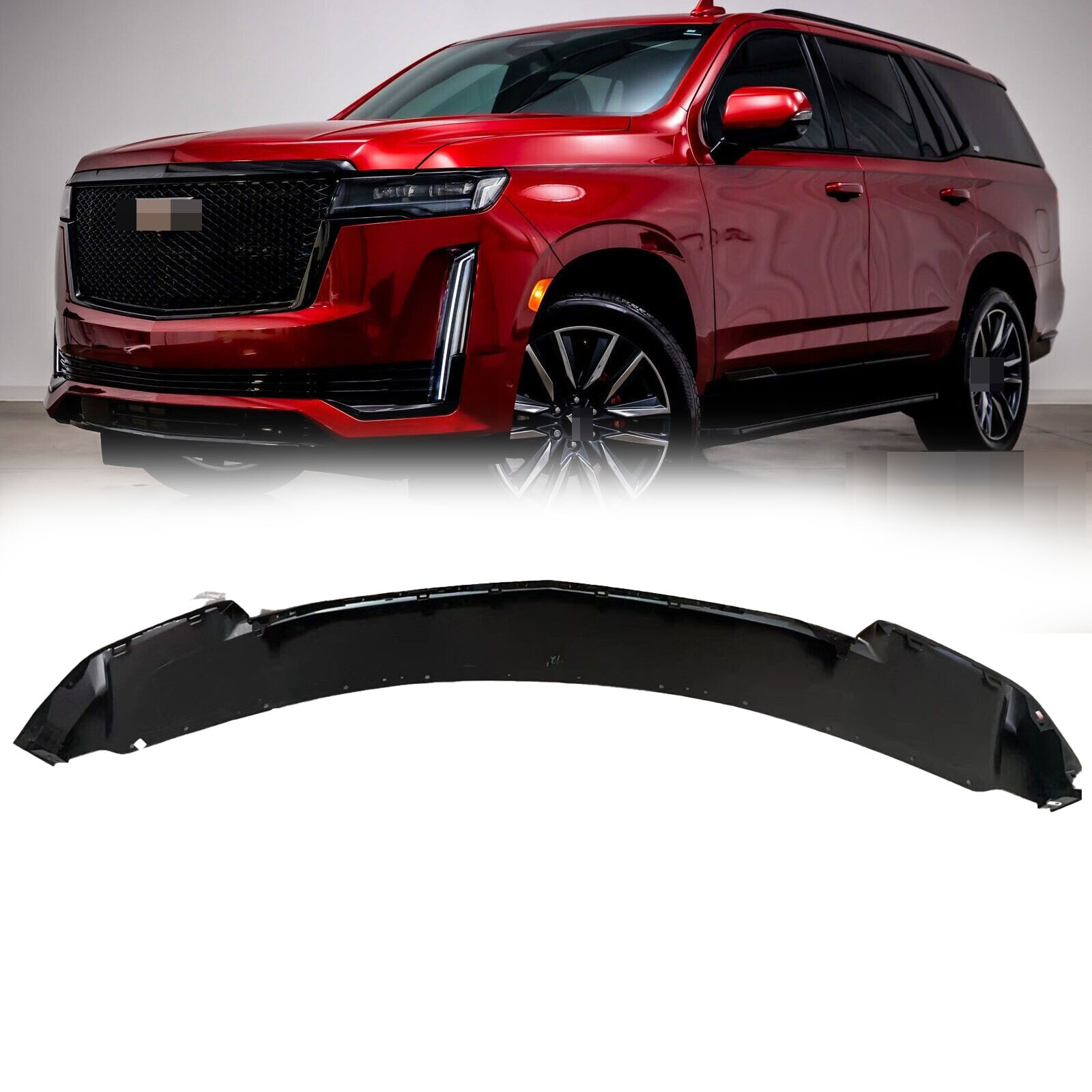 Front Bumper Lip Glossy Splitter For 2021 2022 2023 Cadillac Escalade Black Front Bumper Lip Glossy Splitter For 2021 2022 2023 Cadillac Escalade Black
