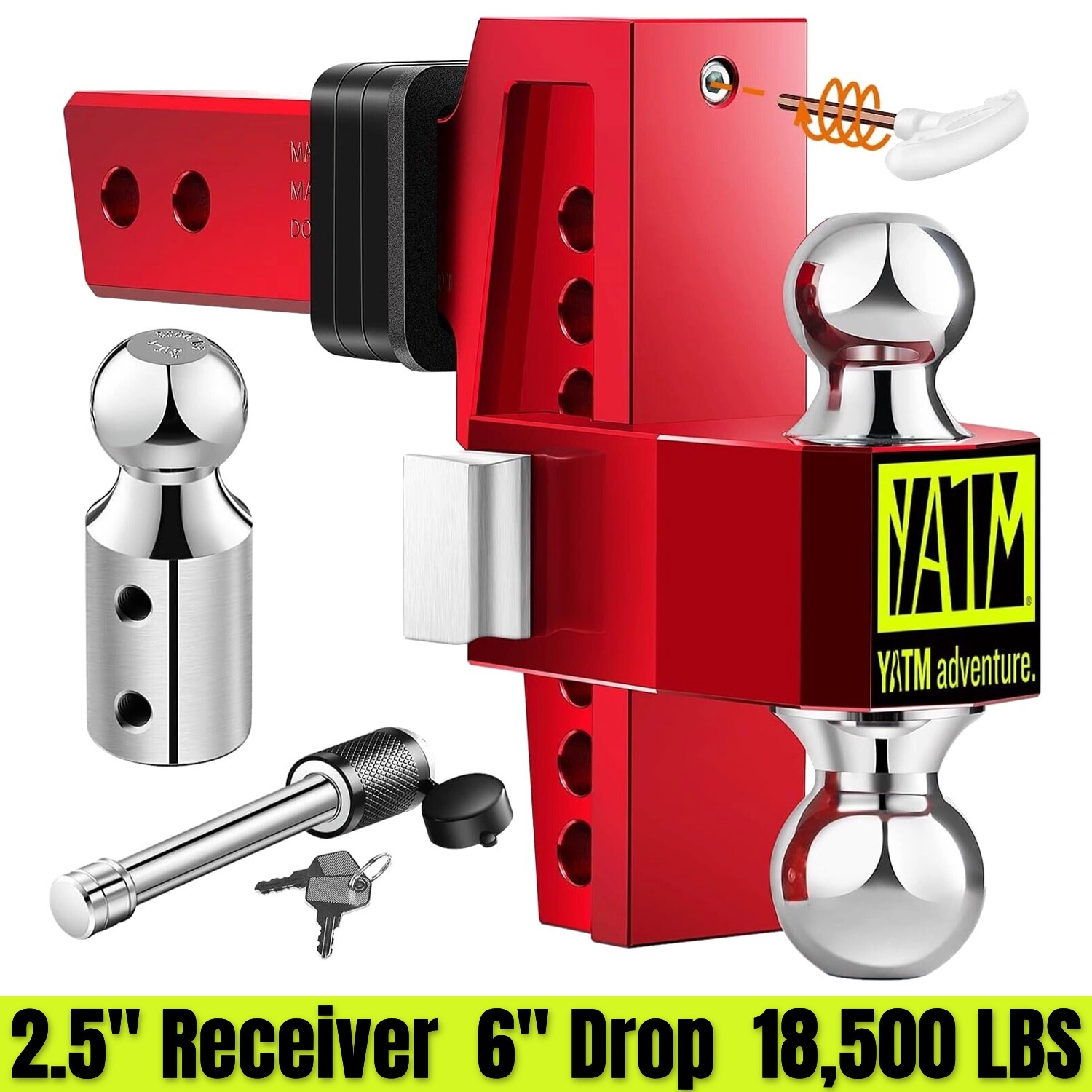 YATM Adjustable Trailer Hitches Drop Hitch 2.5 inch Receiver 6/8 inch Tow Hitch