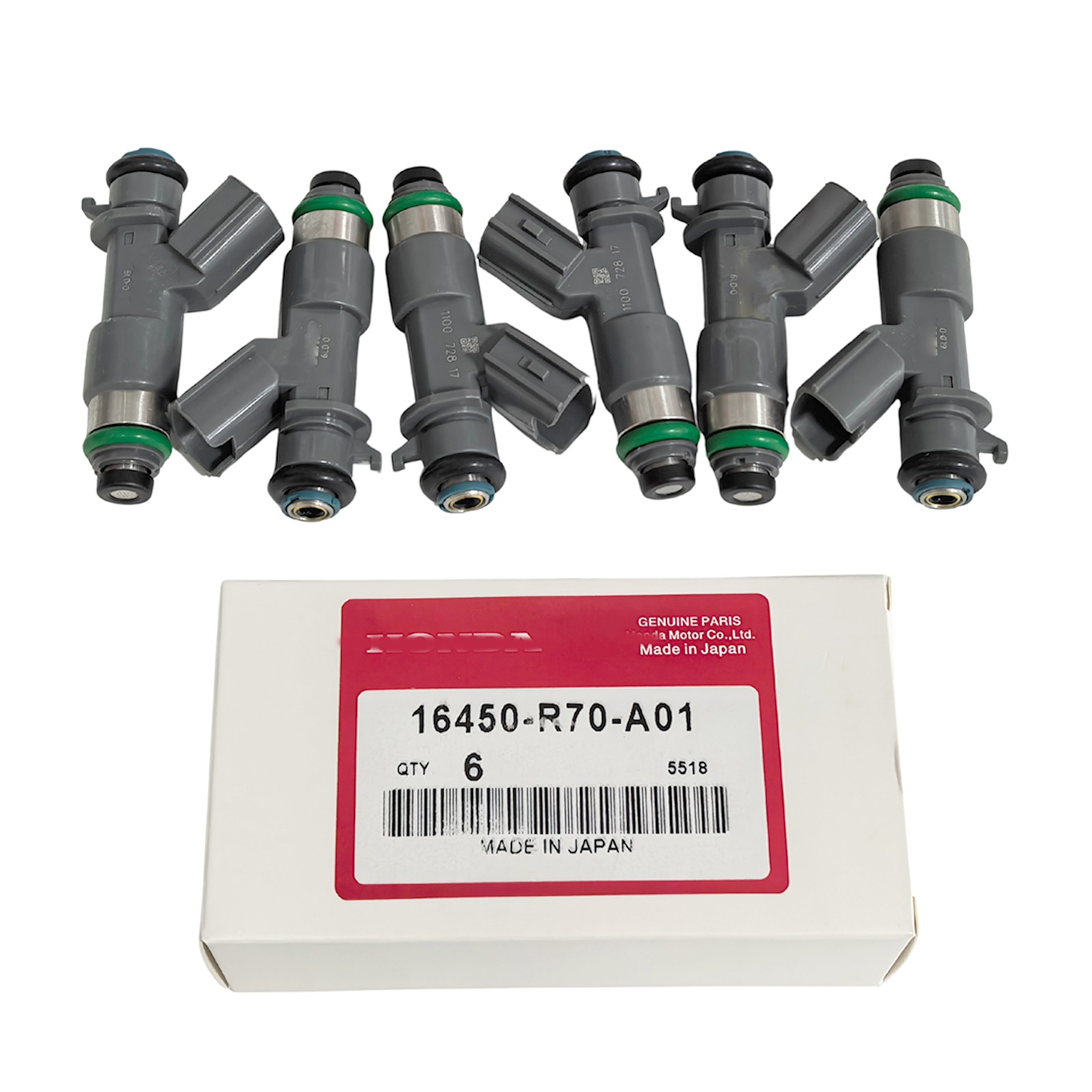 6 OEM NEW FUEL INJECTORS 16450-R70-A01 ACCORD CROSSTOUR MDX 3.0L 3.5L 3.7L V6