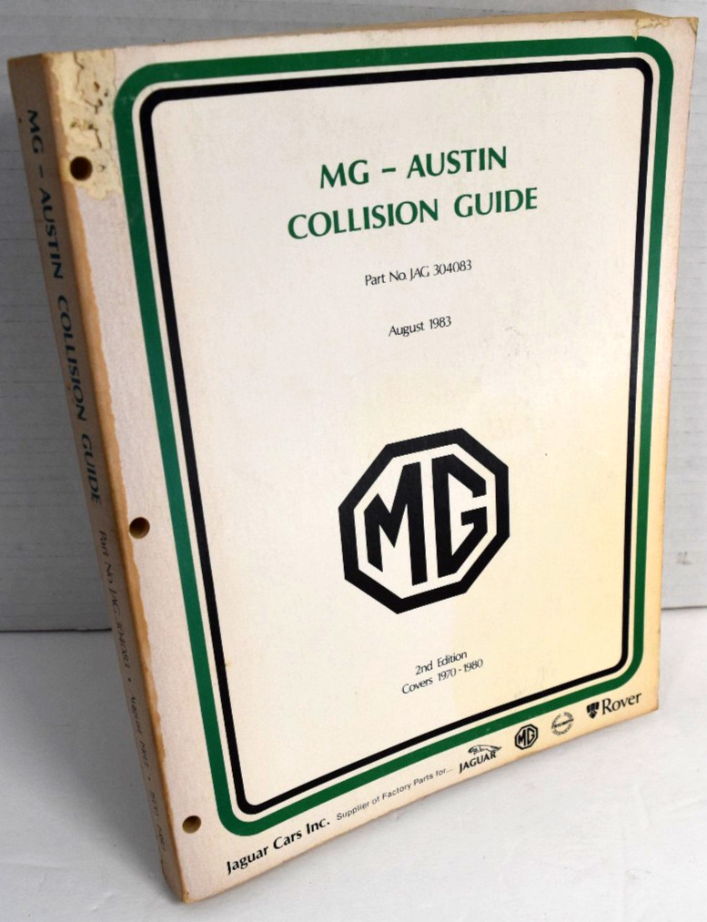 Vintage 1970-1980 Jaguar MG Austin Collision Guide JAG 304083 Manual August 1983