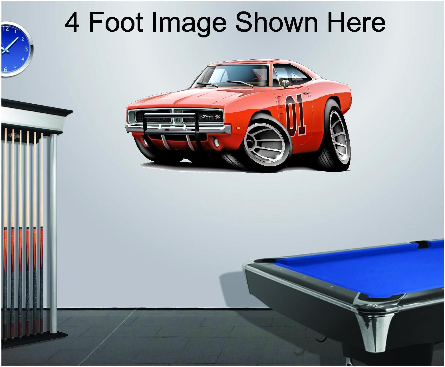 1969 Charger General Lee Car 4ft Long Wall Graphic Decal Sticker Man Cave 1969 Charger General Lee Car 4ft Long Wall Graphic Decal Sticker Man Cave