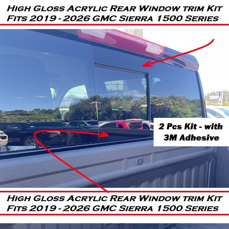 2019-2026 Chevrolet Silverado/GMC Sierra Rear Sliding Window Trim Gloss Black