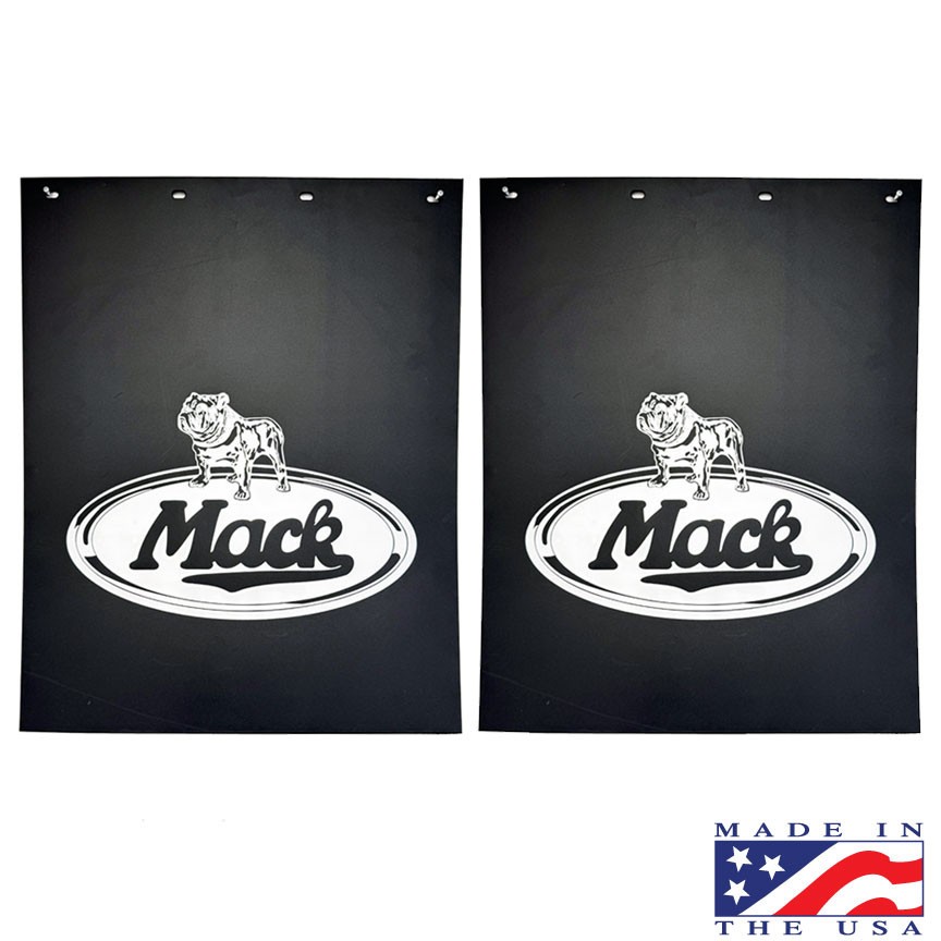 Mack Mud Flaps Poly 24” X 30” MACK Bulldog Logo (pair) Black Mack Mud Flaps Poly 24” X 30” MACK Bulldog Logo (pair) Black