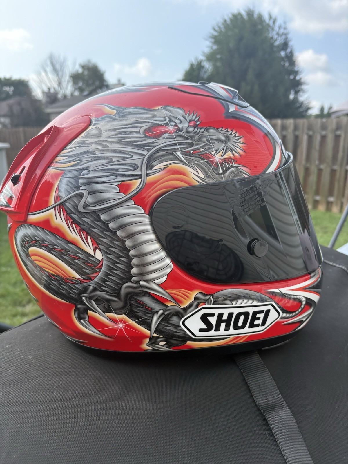 Vintage Shoei X-Eleven X-11 Kiyonari Dragon Helmet Red Size L Motorcycle Helmet