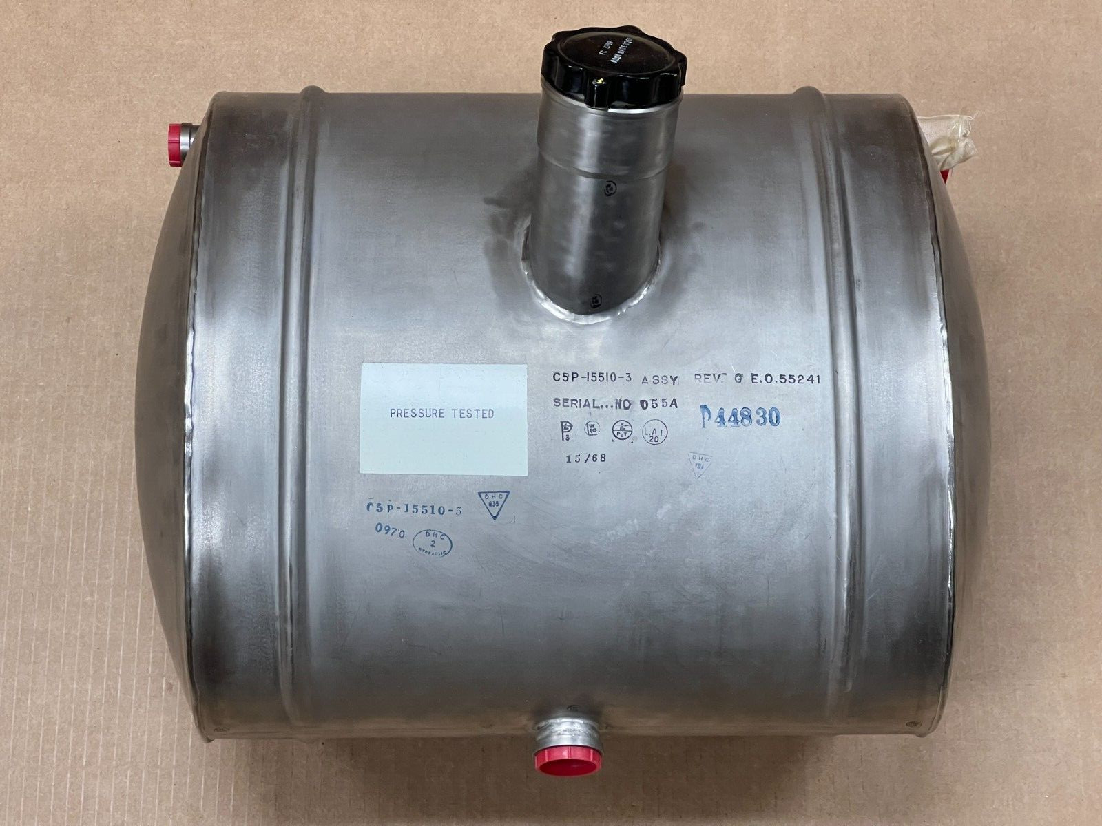 De Havilland DHC-5 Buffalo Stainless Steel Tank Assembly P/N C5P15510-5 New De Havilland DHC-5 Buffalo Stainless Steel Tank Assembly P/N C5P15510-5 New