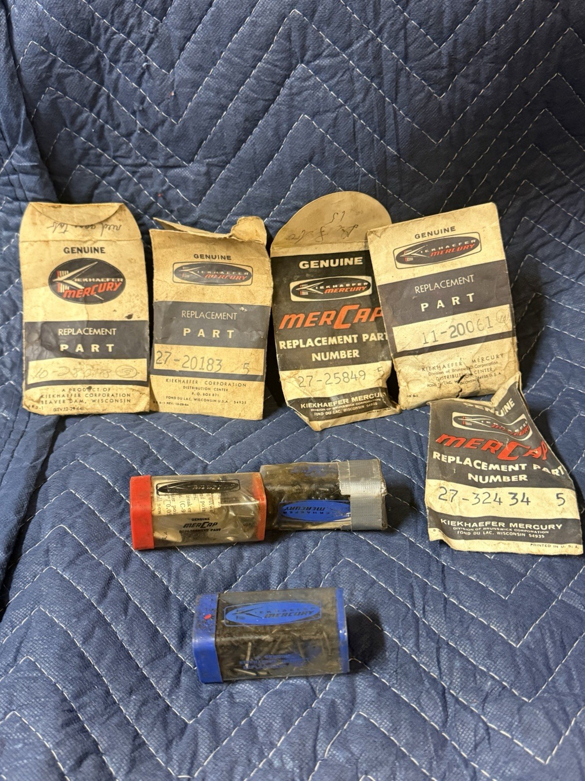 Vintage Kiekhaefer Mercury Outboard Boat Parts Nos In Bags Vintage Kiekhaefer Mercury Outboard Boat Parts Nos In Bags