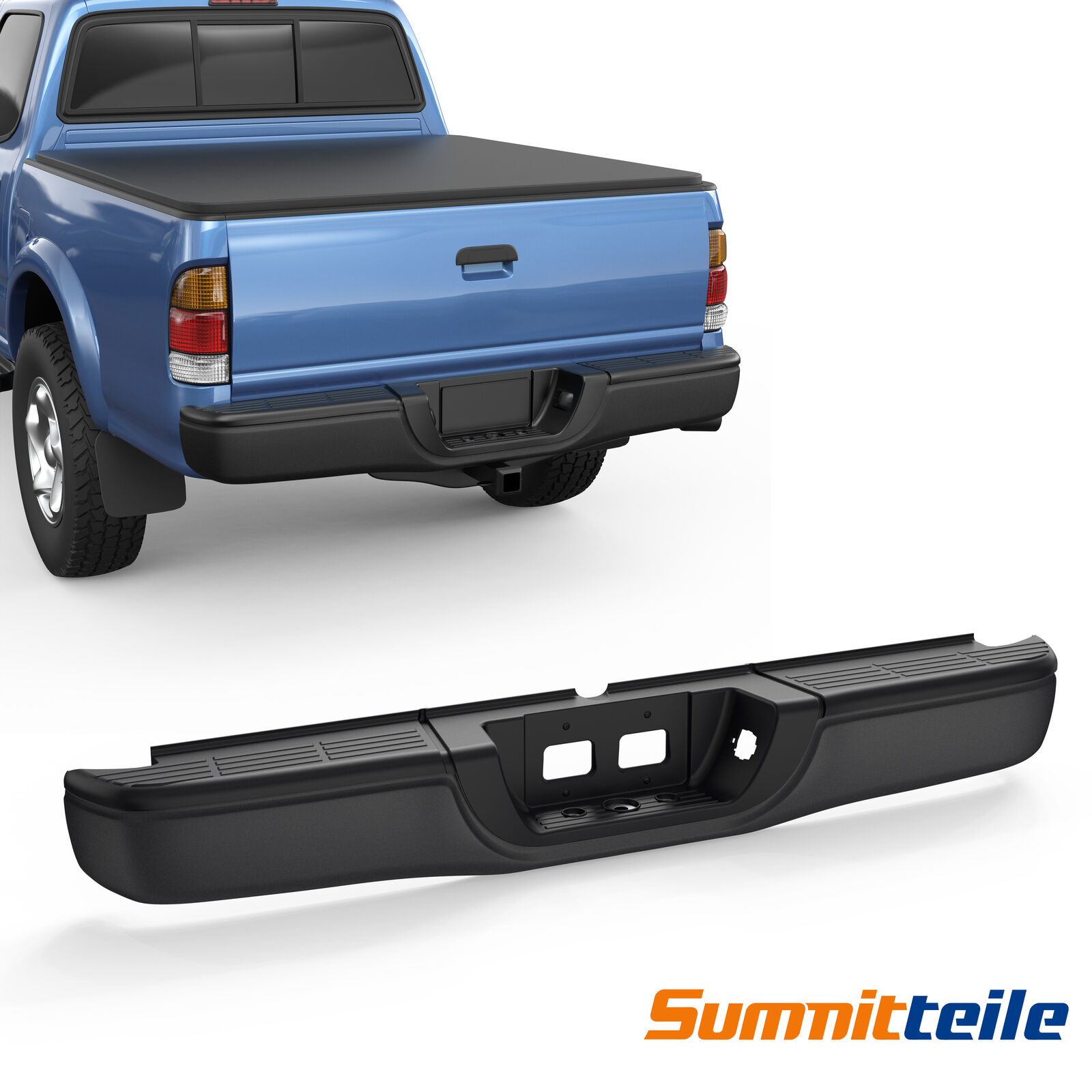 Black Steel Rear Step Bumper For 2000-2006 Toyota Tundra With Standard Bed