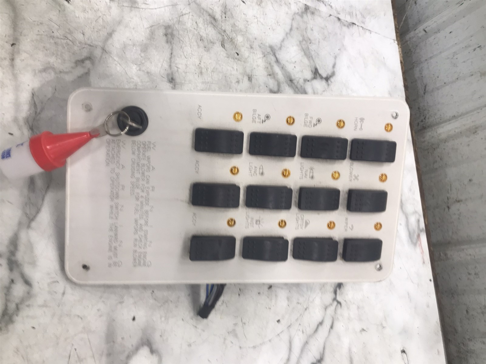 94 Maxum 2400 SCR Boat dash control switch board panel G2U