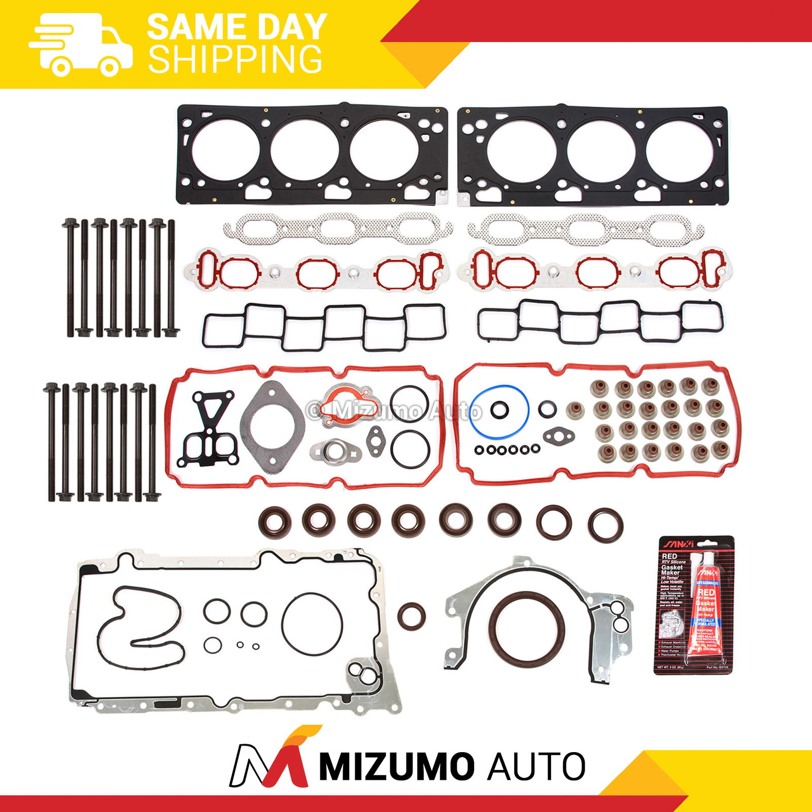 07-10 Chrysler Dodge 3.5L SOHC V6 Engine Full Gasket Set W/ HEAD BOLTS SEALANT