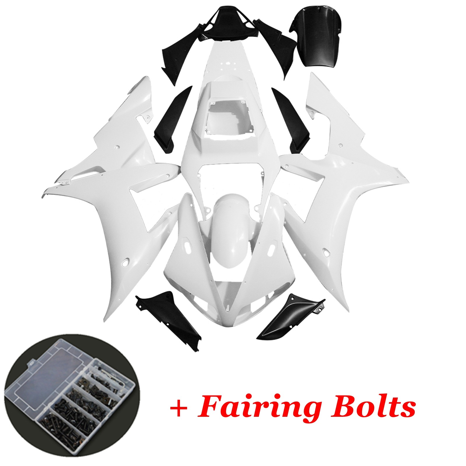 ABS Fairings Kit / Tank For Yamaha YZF R1 2002-2003 Unpainted White Body /Bolts