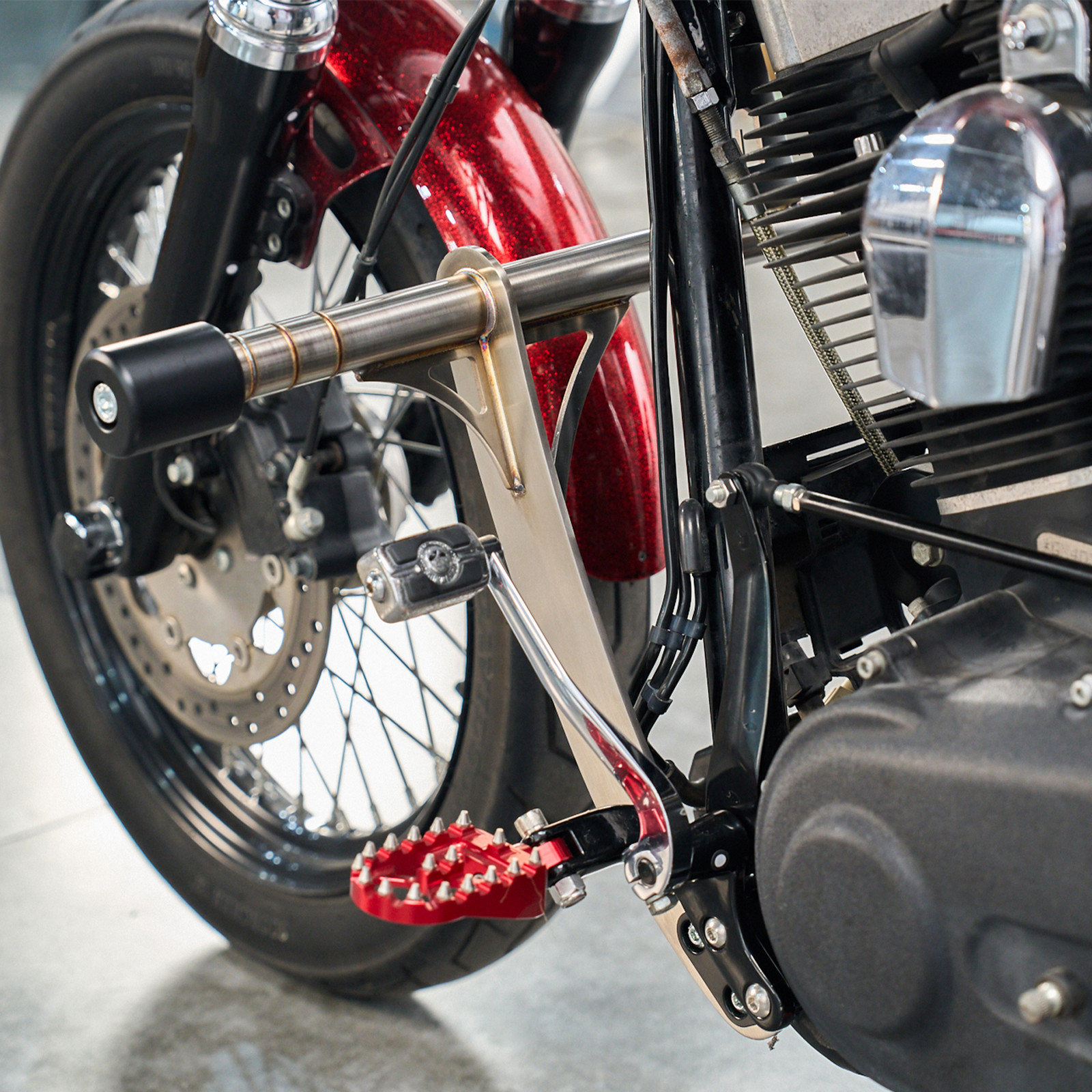 Front Highway Engine Guard Crash Bar Club style For Harley Dyna Forward Controls