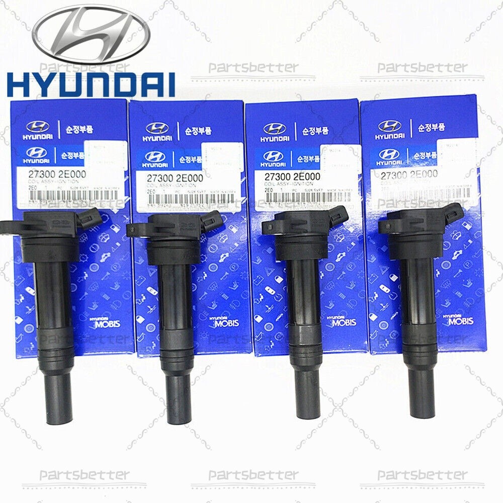 4x Genuine 27300-2E000 Ignition Coil For 2001-17 Hyundai Elantra Kia Soul UF651 4x Genuine 27300-2E000 Ignition Coil For 2001-17 Hyundai Elantra Kia Soul UF651