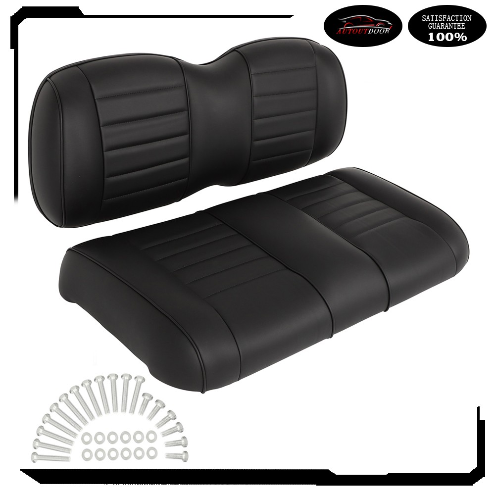 New Black Luxurious Golf Cart Front Seat Cushion Set Fits EZGO GOLF CART TXT