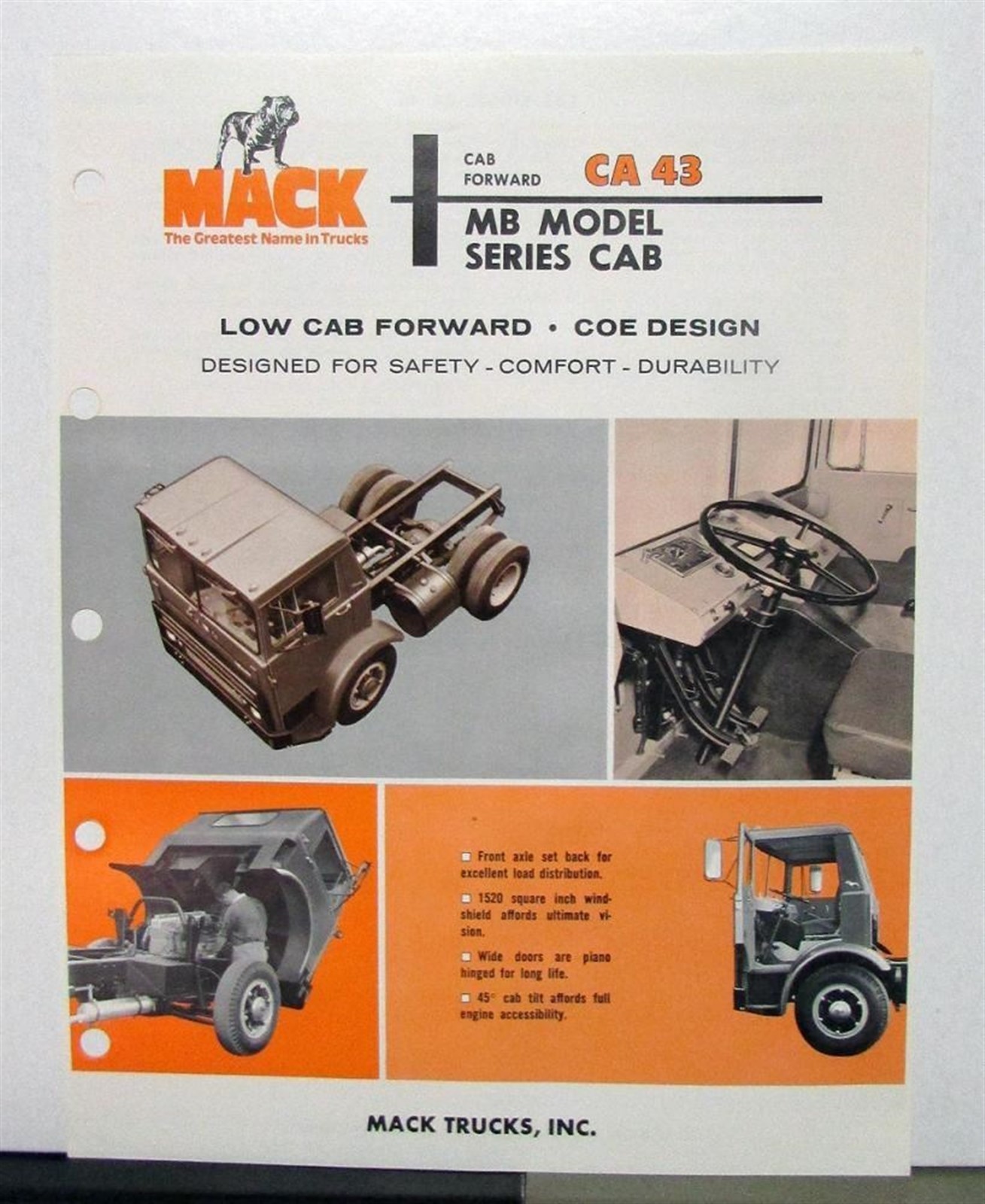 1968 1969 Mack Truck Model CA 43 Sales Brochure & Specification Sheet 1968 1969 Mack Truck Model CA 43 Sales Brochure & Specification Sheet