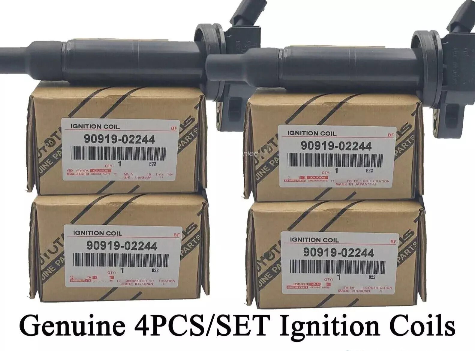 4PCS GENUINE DENSO Ignition Coils For 2002-2008 Toyota Camry 2.4L L4 90919-02244