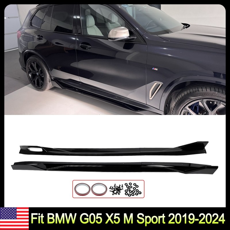 New For 2019-2024 BMW G05 X5 M Sport Body Side Skirts Gloss Black Lip Extensions