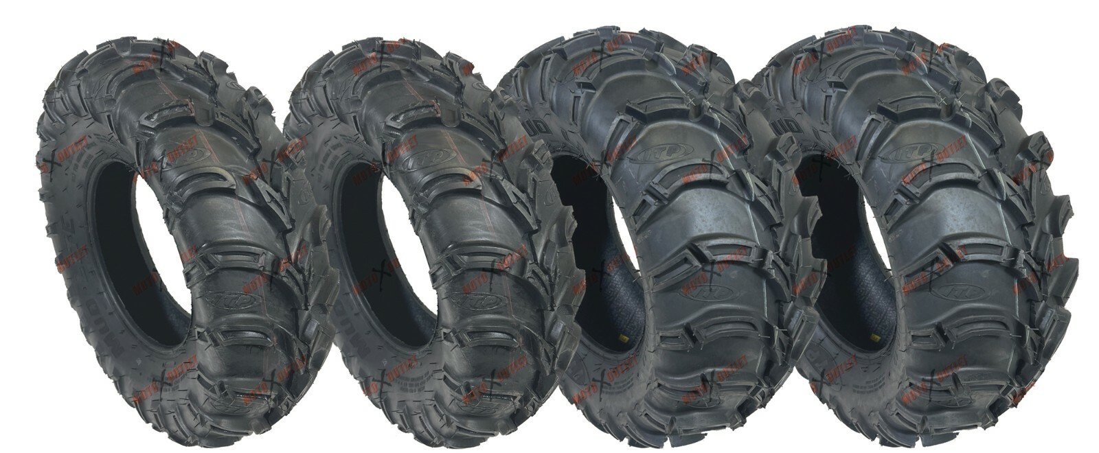 ITP Mud Lite 25x8-12 25x10-12 Atv Tires Set of 4 Mudlite 25x8x12 25x10x12 6 Ply