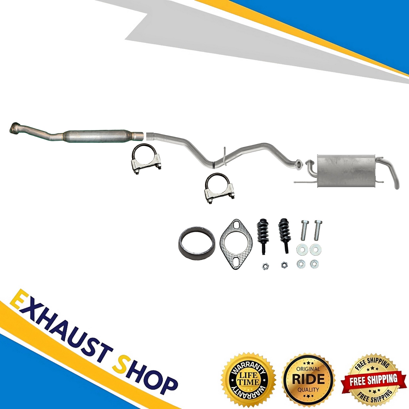 Rear Resonator + Pipe + Muffler For 2012-2016 Subaru Impreza 2.0L Hatchback