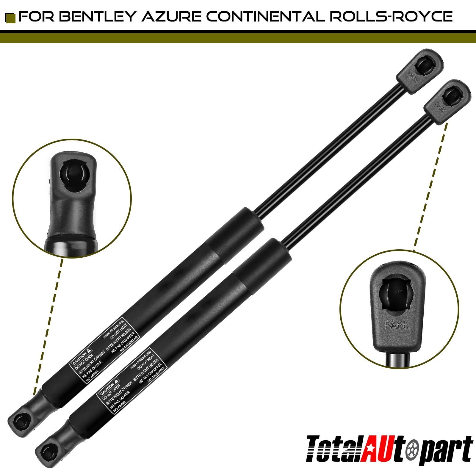 2Pcs Lift Support Shock Strut for Bentley Azure 1996-2002 Continental Front Hood