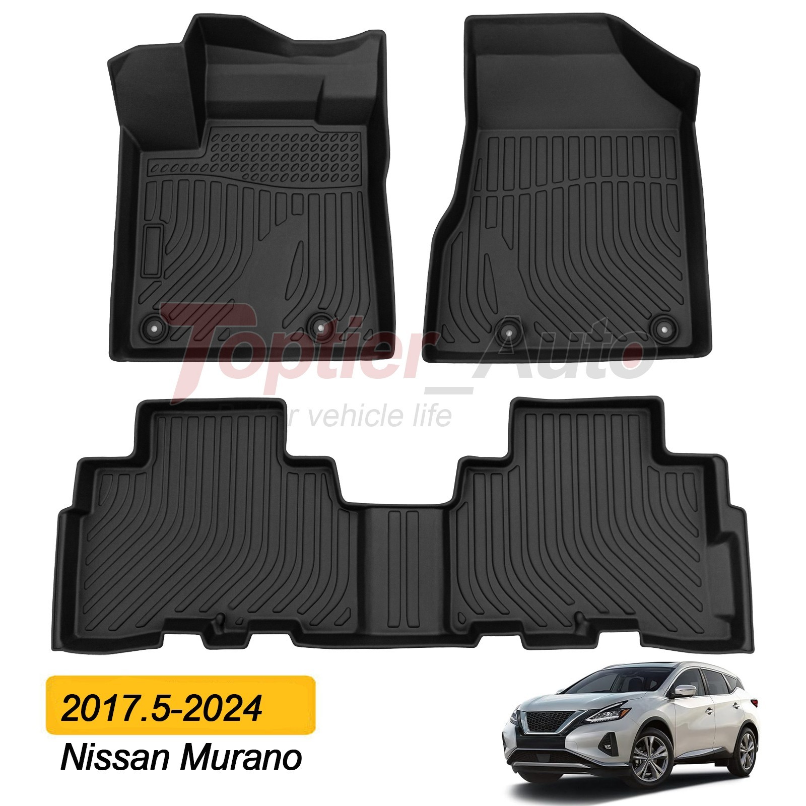 For 2017.5-2024 Nissan Murano Floor Mats All Weather Liners - OEM Quality Rubber For 2017.5-2024 Nissan Murano Floor Mats All Weather Liners - OEM Quality Rubber