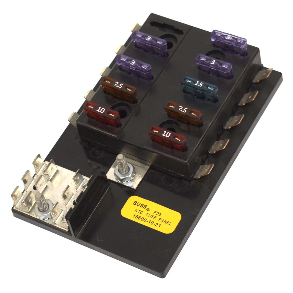 Bussmann Boat Fuse Block 15600-10-21 | 10 Position w/ Ground Pad