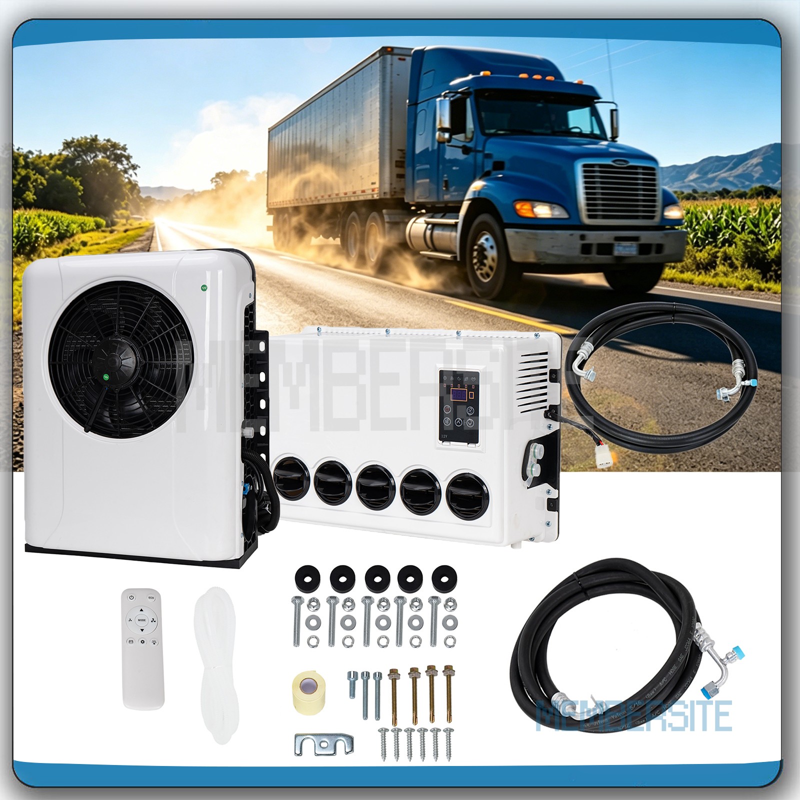 12000 BTU 12V Split AC Truck Cab Air Conditioner For Semi Trucks Bus RV Caravan