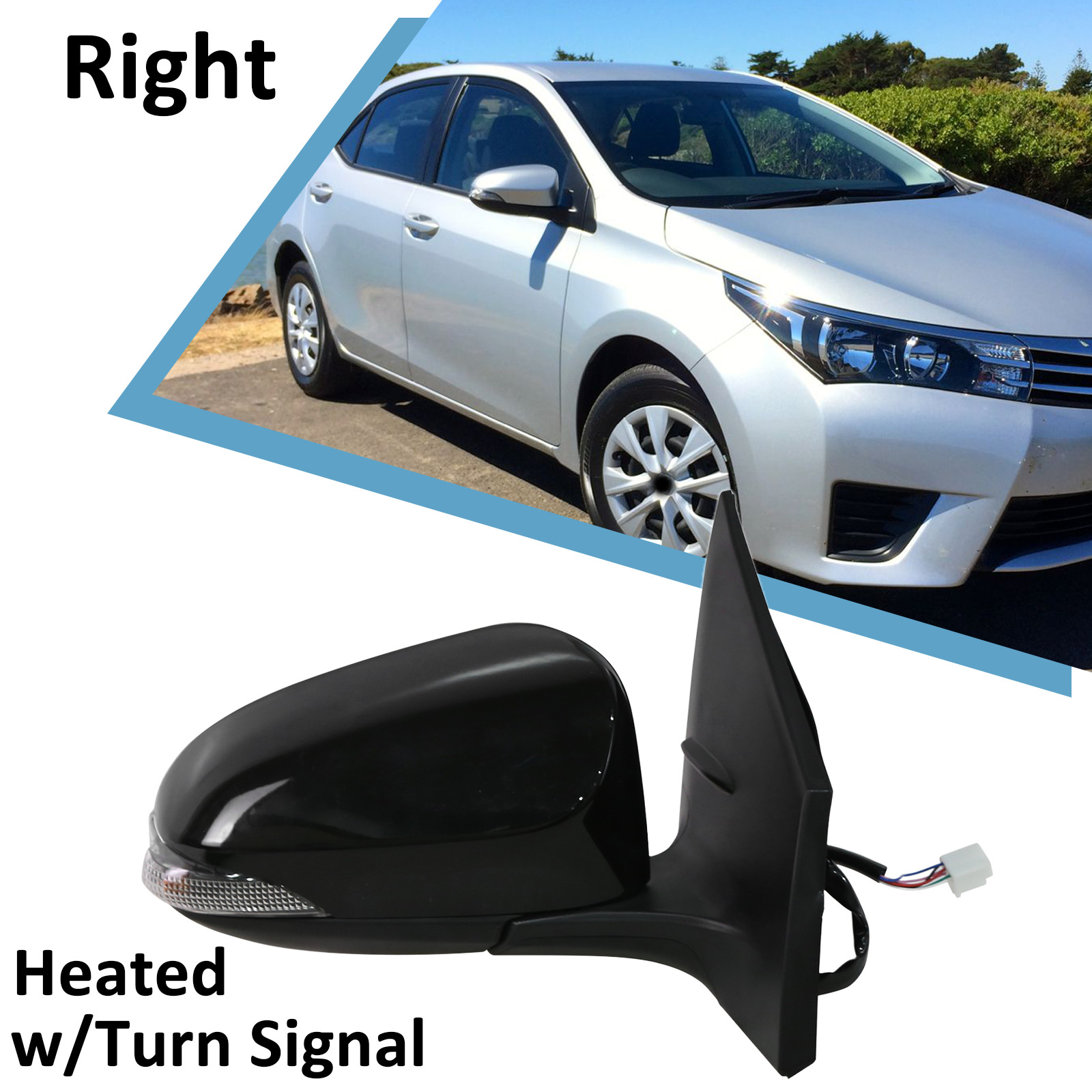 Power Mirror Heated w/Turn Signal Right Passenger For 2014-2019 Toyota Corolla Power Mirror Heated w/Turn Signal Right Passenger For 2014-2019 Toyota Corolla