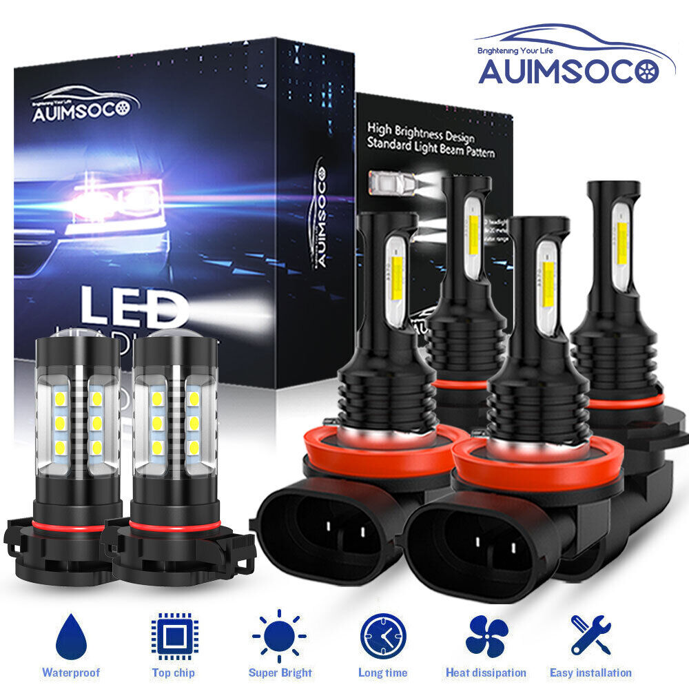 For Chevrolet Silverado 1500 3500 2007-2018 LED Headlight Fog Light Hi/Lo Bulbs