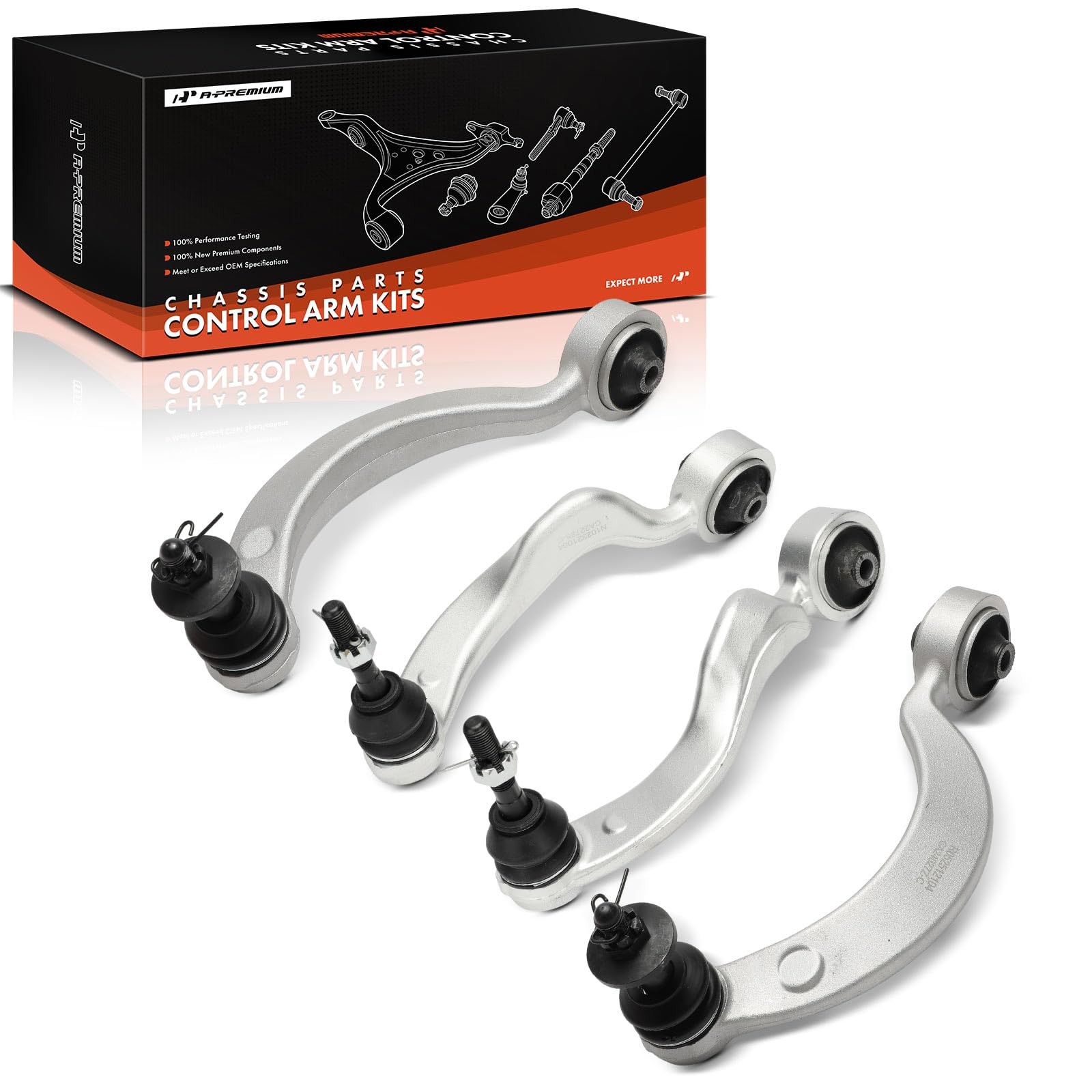A-Premium Front & Rear Rearward Upper Control Arm Kit