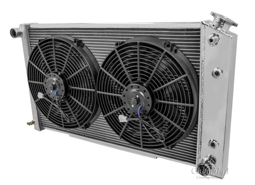 1968-1973 Chevy Chevelle All Aluminum 2 Row KR Champion Radiator Fan Combo