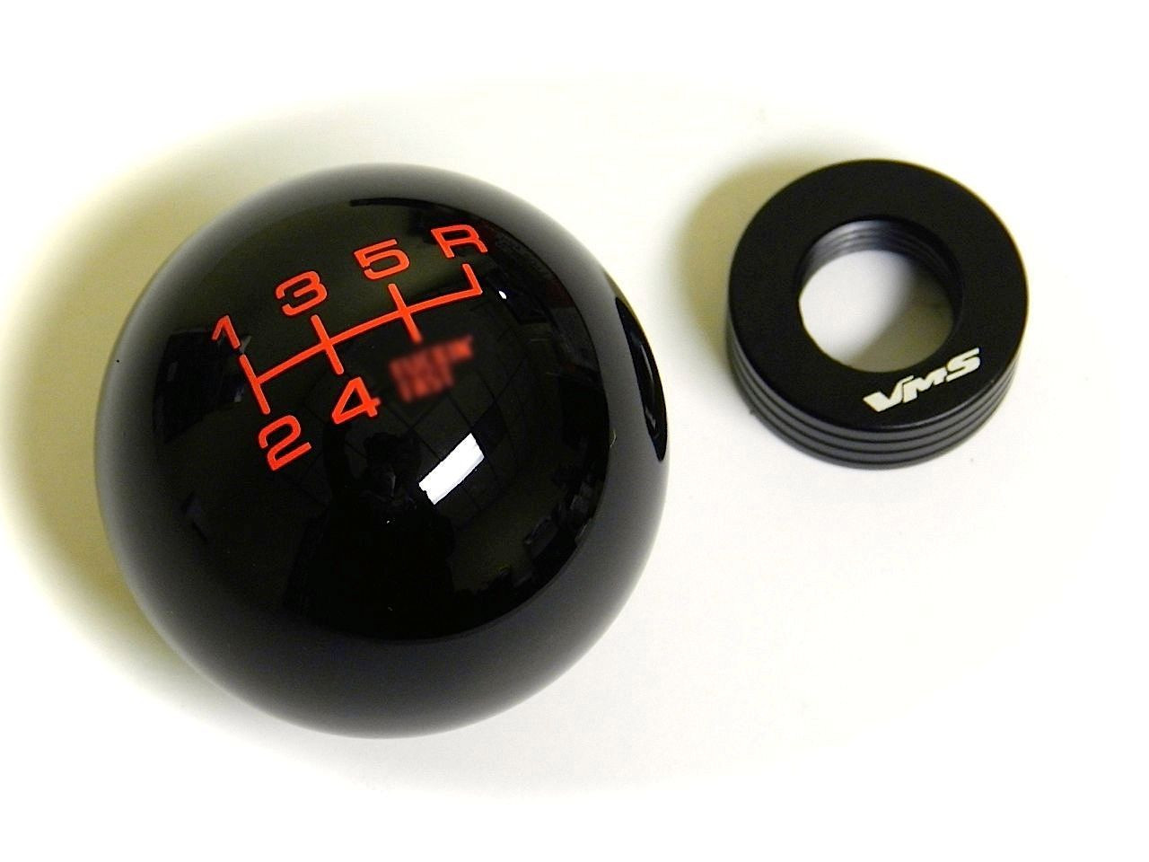 VMS BLACK RED FING FAST SHIFT KNOB FOR 6 SPEED SHORT THROW SHIFTER LEVER M16X1.5
