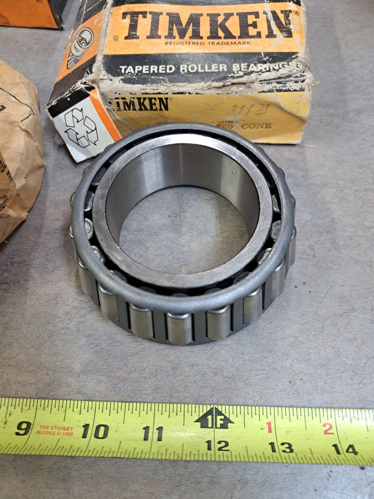 Timken 560 Tapered Roller Bearing Made in USA New Old Stock Timken 560 Tapered Roller Bearing Made in USA New Old Stock