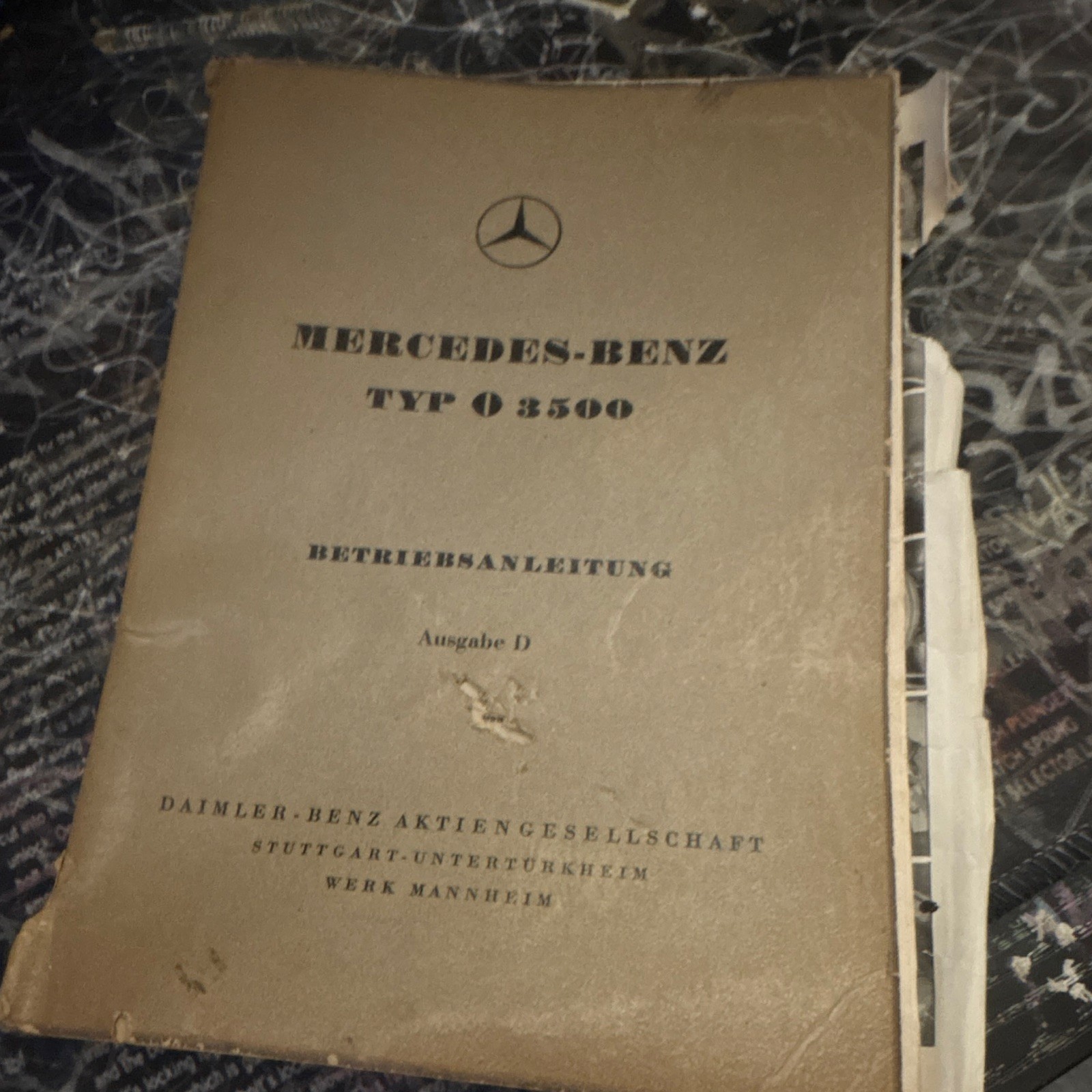 Mercedes-Benz Type Of 3500 Instruction Manual Ausgabe D Mercedes-Benz Type Of 3500 Instruction Manual Ausgabe D