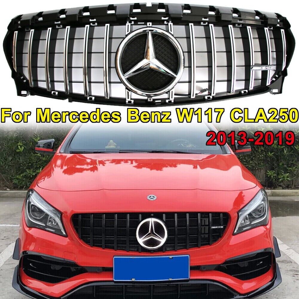 Grille For Mercedes Benz W117 CLA250 CLA200 2013-2019 GTR Style Grille W/Emblem