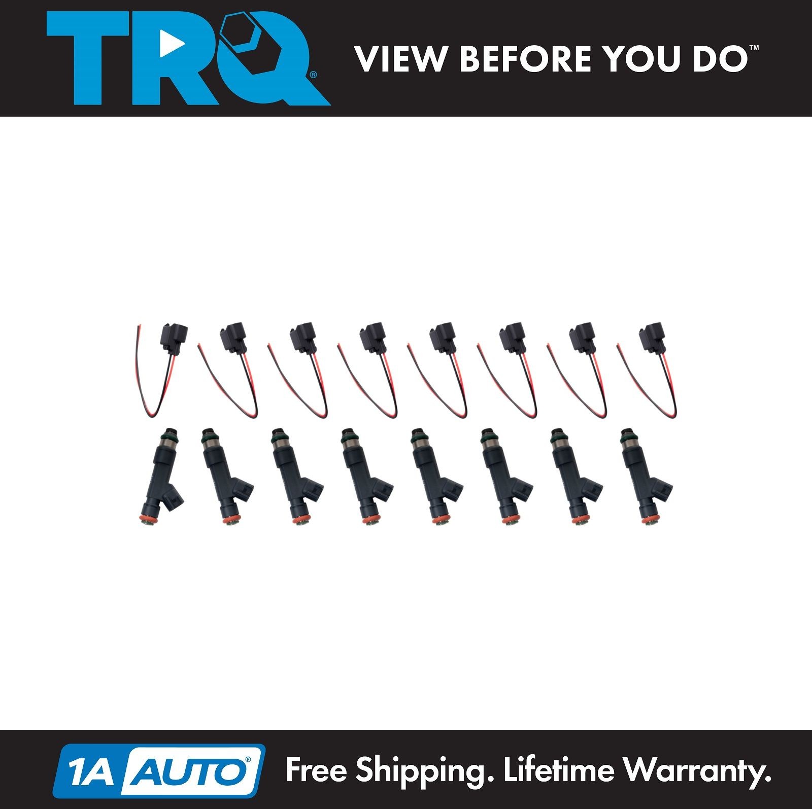 TRQ Fuel Injector Set Fits 10-14 F-150 11-14 F-250 Super Duty F-350 Super Duty